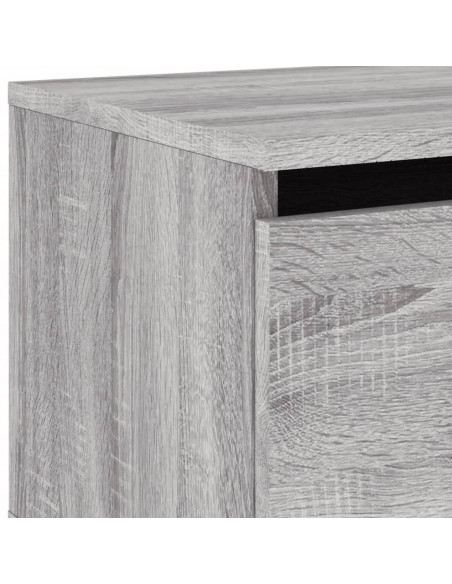 Comodini a Parete con luci LED 2 pz Grigio Sonoma