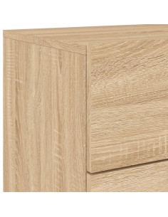 Comodini a Parete con luci LED 2 pz Rovere Sonoma