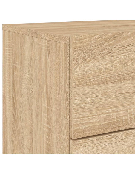 Comodini a Parete con luci LED 2 pz Rovere Sonoma