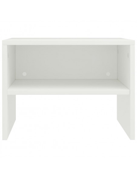 Comodini Bianchi 2 pz 40x30x30 cm Legno Ingegnerizzato