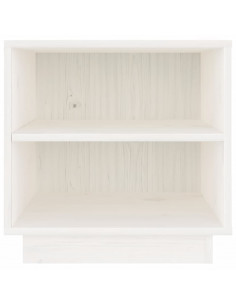 Comodini Bianchi 2 pz 40x34x40 cm in Legno Massello di Pino