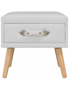 Comodini Bianchi 2 pz 40x35x40 cm in Similpelle