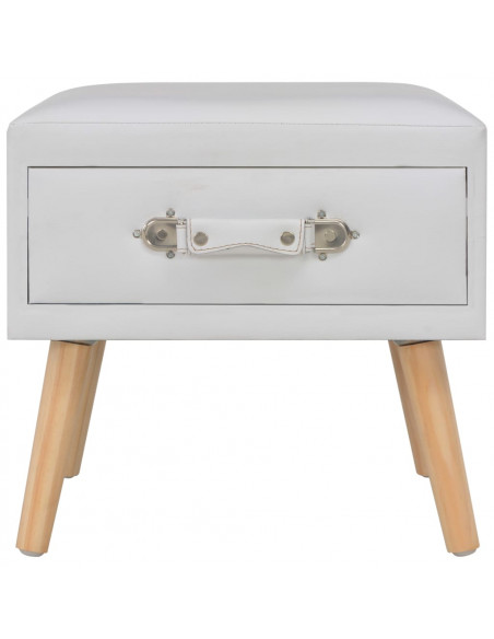 Comodini Bianchi 2 pz 40x35x40 cm in Similpelle