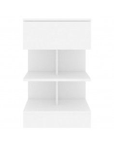 Comodini Bianchi 2 pz 40x35x65 cm in Legno Ingegnerizzato