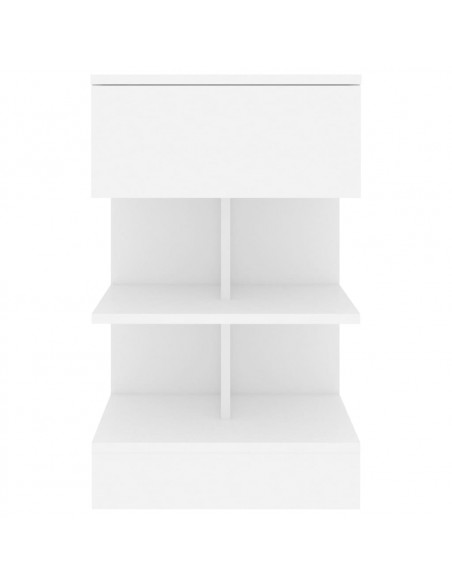 Comodini Bianchi 2 pz 40x35x65 cm in Legno Ingegnerizzato