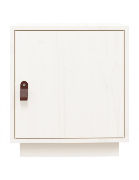 Comodini Bianco 2 pz 40x34x45 cm in Legno Massello di Pino
