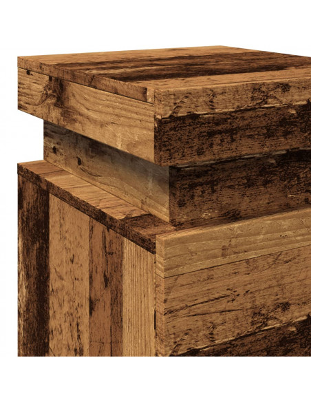 Comodini con LED 2 pz Legno Antico 35x39x55 cm in Truciolato