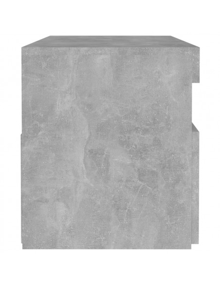 Comodini con Luci LED 2 pz Grigio Cemento 60x35x40 cm