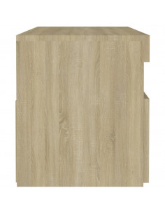 Comodini con Luci LED 2 pz Rovere Sonoma 60x35x40 cm