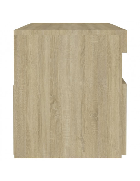 Comodini con Luci LED 2 pz Rovere Sonoma 60x35x40 cm