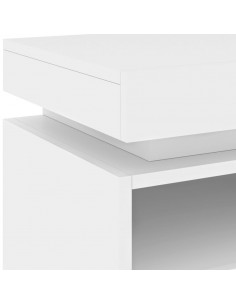 Comodini con Luci LED 2pz Bianchi 40x39x48,5 cm