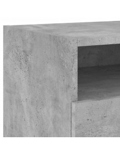 Comodini con Luci LED 2pz Grigio Cemento 40x39x37 cm