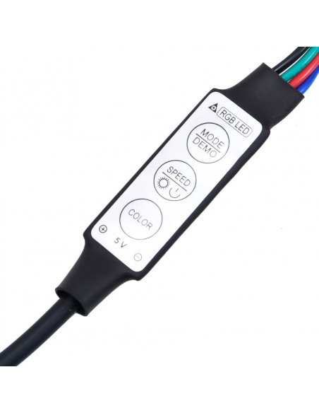 Comodini con Luci LED 2pz Neri in Legno Multistrato