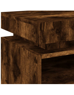 Comodini con Luci LED 2pz Rovere Fumo 40x39x48,5 cm