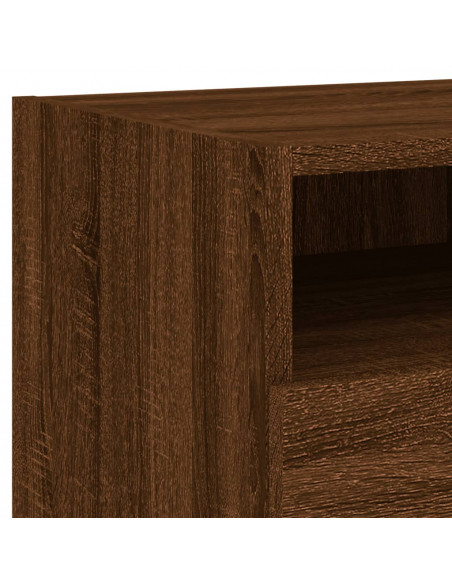 Comodini con Luci LED 2pz Rovere Marrone 40x39x37 cm