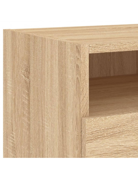 Comodini con Luci LED 2pz Rovere Sonoma 40x39x37 cm