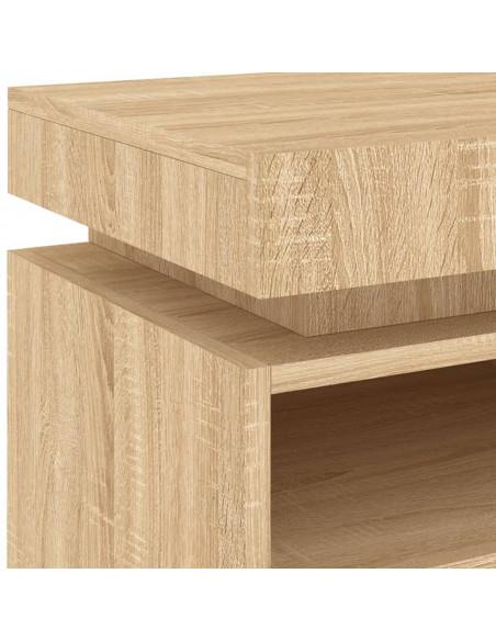 Comodini con Luci LED 2pz Rovere Sonoma 40x39x48,5 cm