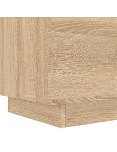 Comodini con Luci LED 2pz Rovere Sonoma in Legno Multistrato