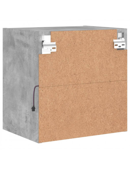 Comodini con Luci LED a Parete 2pz Grigio Cemento