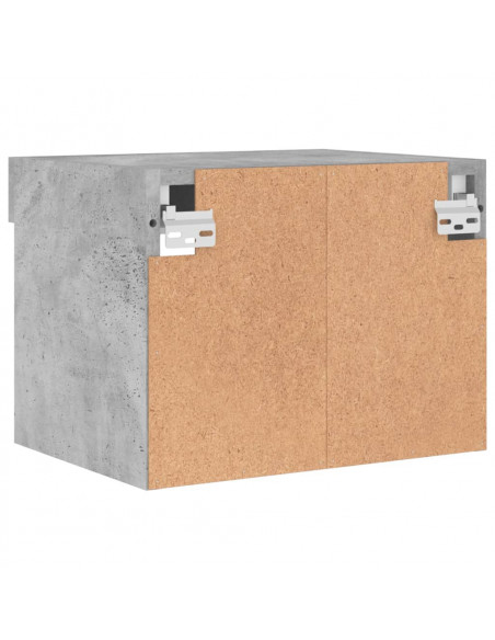 Comodini con Luci LED a Parete 2pz Grigio Cemento