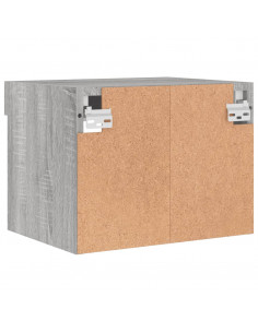 Comodini con Luci LED a Parete 2pz Grigio Sonoma