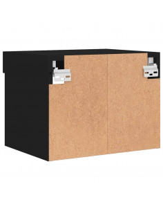 Comodini con Luci LED a Parete 2pz Neri