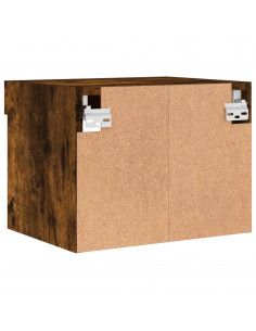 Comodini con Luci LED a Parete 2pz Rovere Fumo