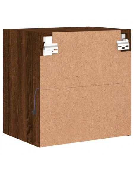 Comodini con Luci LED a Parete 2pz Rovere Marrone