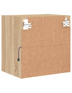 Comodini con Luci LED a Parete 2pz Rovere Sonoma