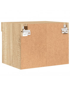 Comodini con Luci LED a Parete 2pz Rovere Sonoma