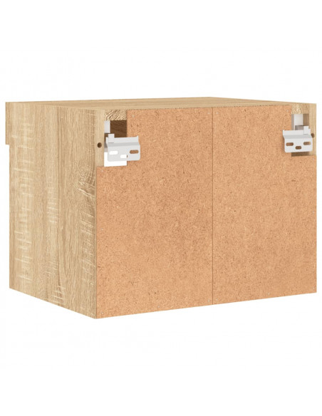 Comodini con Luci LED a Parete 2pz Rovere Sonoma