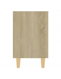 Comodini Gambe in Legno Massello 2pz Rovere Sonoma 40x30x50cm