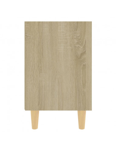 Comodini Gambe in Legno Massello 2pz Rovere Sonoma 40x30x50cm