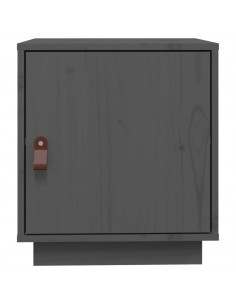 Comodini Grigi 2 pz 40x34x45 cm in Legno Massello di Pino
