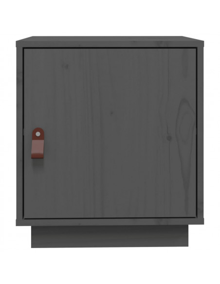 Comodini Grigi 2 pz 40x34x45 cm in Legno Massello di Pino