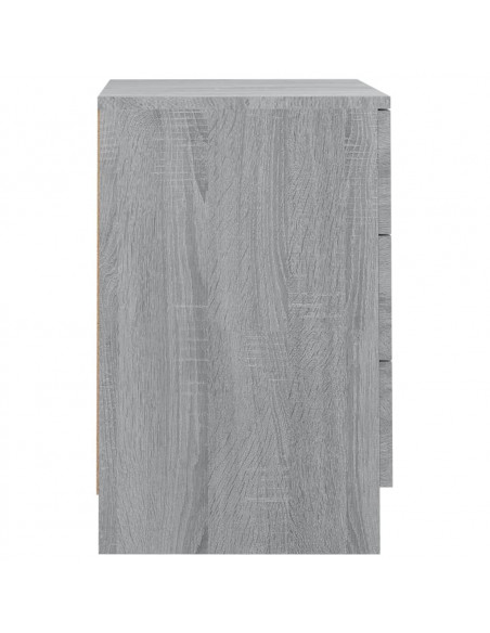 Comodini Grigio Sonoma 2 pz 38x35x56 cm in Legno Multistrato
