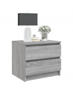 Comodini Grigio Sonoma 2 pz 50x39x43,5 cm in Legno Multistrato
