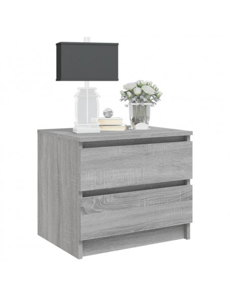 Comodini Grigio Sonoma 2 pz 50x39x43,5 cm in Legno Multistrato