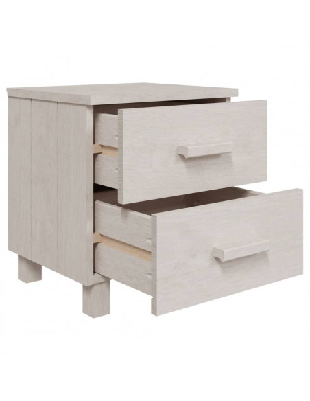 Comodini HAMAR 2 pz Bianchi 40x35x44,5 cm in Legno di Pino