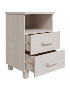 Comodini HAMAR 2 pz Bianchi 40x35x62 cm in Legno di Pino