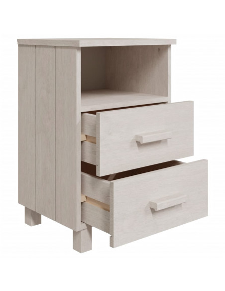 Comodini HAMAR 2 pz Bianchi 40x35x62 cm in Legno di Pino