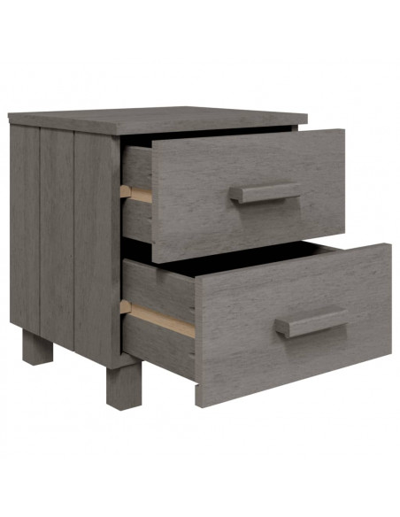 Comodini HAMAR 2 pz Grigio Chiaro 40x35x44,5 cm Legno di Pino