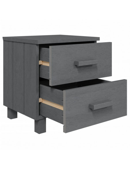 Comodini HAMAR 2 pz Grigio Scuro 40x35x44,5 cm in Legno di Pino
