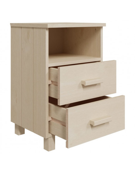 Comodini HAMAR 2 pz Miele 40x35x62 cm Legno Massello di Pino