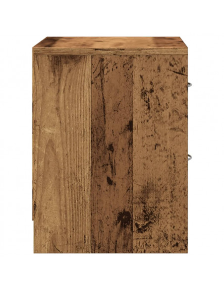 Comodini Legno Antico 2 pz 40x30x40 cm in Legno Multistrato
