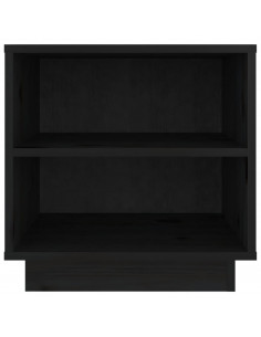 Comodini Neri 2 pz 40x34x40 cm in Legno Massello di Pino