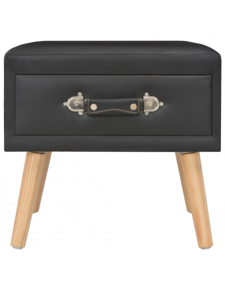 Comodini Neri 2 pz 40x35x40 cm in Similpelle