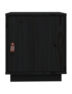 Comodini Nero 2 pz 40x34x45 cm in Legno Massello di Pino