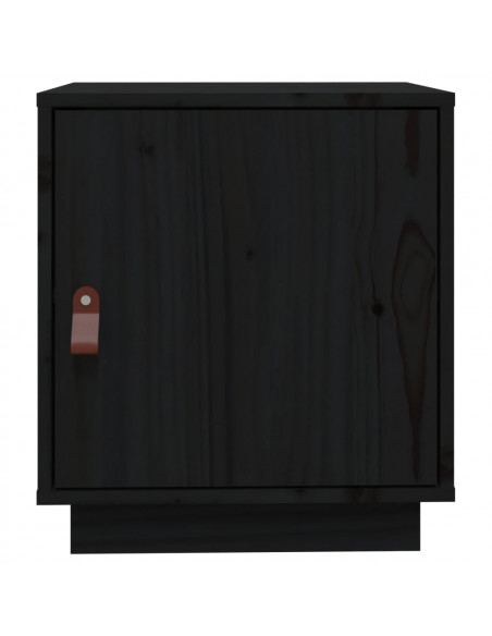 Comodini Nero 2 pz 40x34x45 cm in Legno Massello di Pino