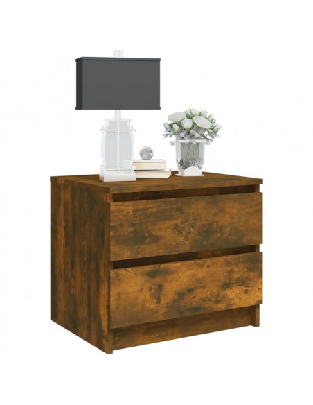 Comodini Rovere Fumo 2 pz 50x39x43,5 cm in Legno Multistrato